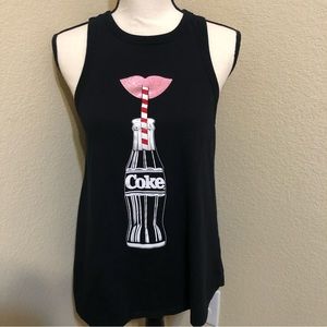 Coca Cola Black White Pink Red Halter Tank Top